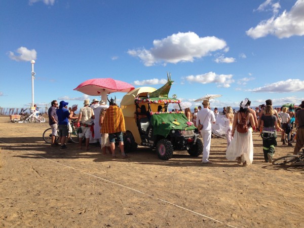 art vehicle with crowd